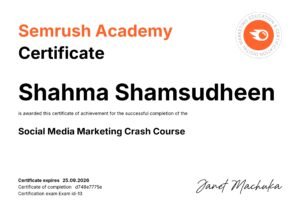 Social Media Marketing Certificate_Semrush
